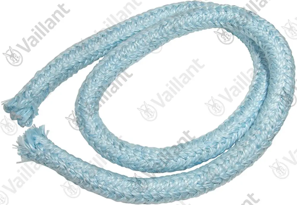 Vaillant Dichtschnur in blauer Farbe, geflochten, mit offenen Enden. Die Schnur liegt übereinander und ist nicht zusammengedrückt.